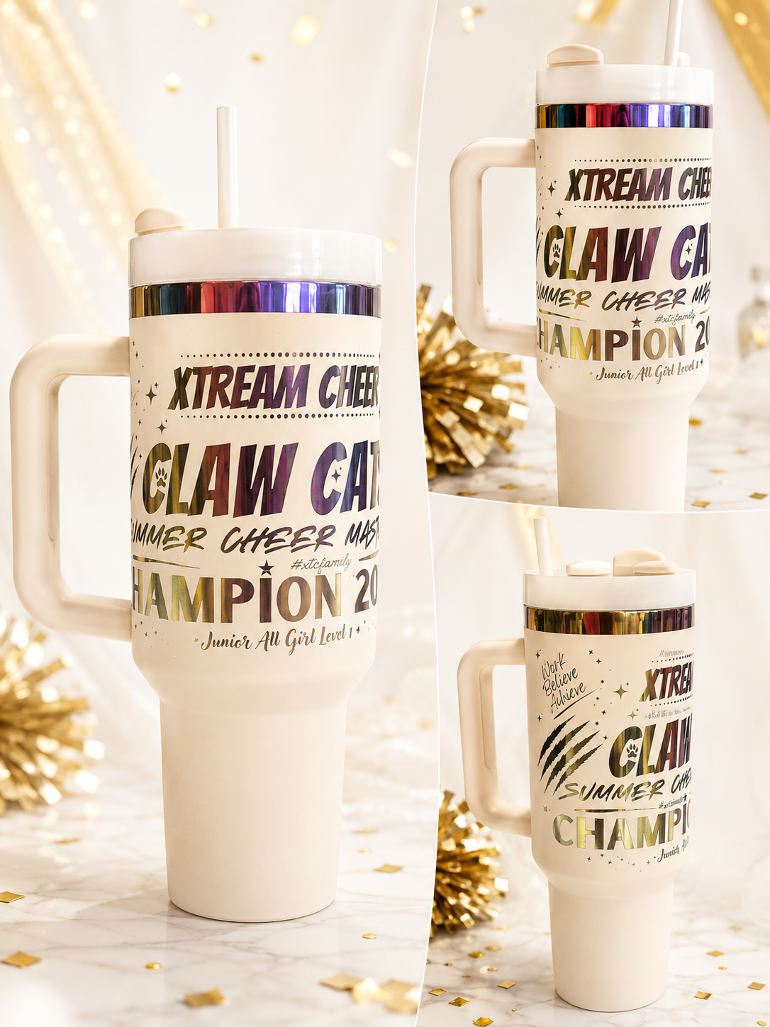 🏆 CLAW CATS Summer Cheer Masters Champions 2026 – Limited Collector Edition (40oz) Creme